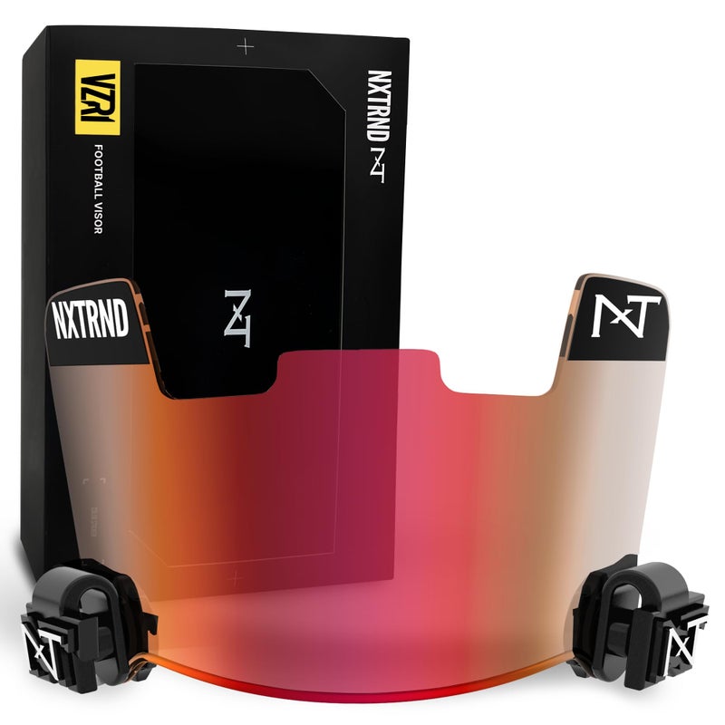 NXT NXTRND Nxtrnd VZR1 Football Visor  Flat Lens Technology  Fits Adult & Youth Football Helmets (Clear Red) - Image 1